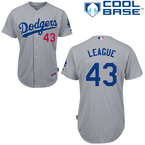 Los Angeles Dodgers#43 League Majestic Authentic Grey Jersey Los Angeles Dodgers#43 League Majestic Authentic Grey Jersey