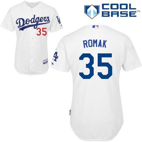 Los Angeles Dodgers#35 Romak Majestic Authentic White Jersey Los Angeles Dodgers#35 Romak Majestic Authentic White Jersey
