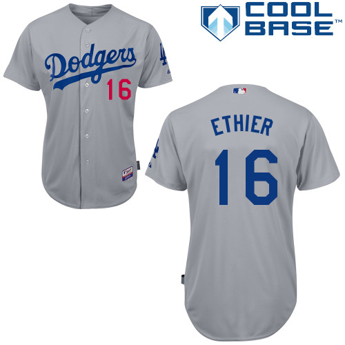Los Angeles Dodgers#16 Ethier Majestic Authentic Grey Jersey Los Angeles Dodgers#16 Ethier Majestic Authentic Grey Jersey