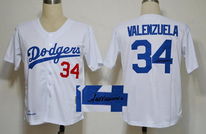 Los Angeles Dodgers 34 Fernando Valenzuela White Cool Base MLB Signed Jersey Los Angeles Dodgers 34 Fernando Valenzuela White Cool Base MLB Signed Jersey