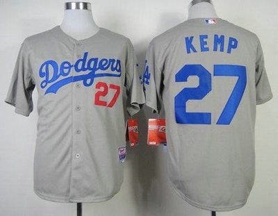 Los Angels Dodgers #27 Matt Kemp Grey Baseball MLB Jersey Los Angels Dodgers #27 Matt Kemp Grey Baseball MLB Jersey