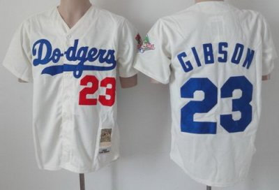 Los Angeles Dodgers 23 Gibson White Throwback MLB Jerseys Los Angeles Dodgers 23 Gibson White Throwback MLB Jerseys