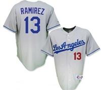 Los Angeles Dodgers #13 Hanley Ramirez Grey Road Jersey Los Angeles Dodgers #13 Hanley Ramirez Grey Road Jersey