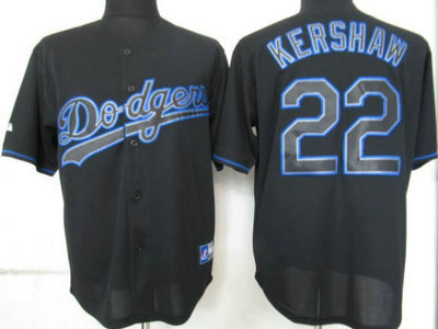 MLB Los Angeles Dodgers 22 Kershaw Black Fashion Jersey MLB Los Angeles Dodgers 22 Kershaw Black Fashion Jersey