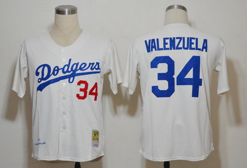 Los Angeles Dodgers 34 Fernando Valenzuela white jerseys Los Angeles Dodgers 34 Fernando Valenzuela white jerseys