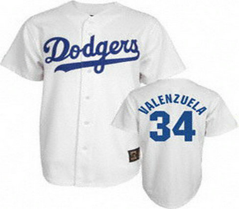 Los Angeles Dodgers 34 Valenzuela White Jerseys Cool base Stitched MLB Jersey Los Angeles Dodgers 34 Valenzuela White Jerseys Cool base Stitched MLB Jersey