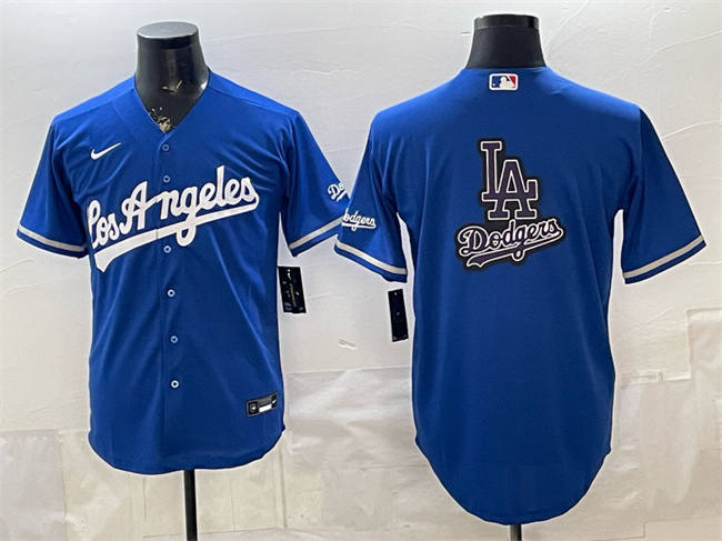 Men's Los Angeles Dodgers Team Big Logo Royal Alternate Stadium Stitched Baseball Jersey Men's Los Angeles Dodgers Team Big Logo Royal Alternate Stadium Stitched Baseball Jersey