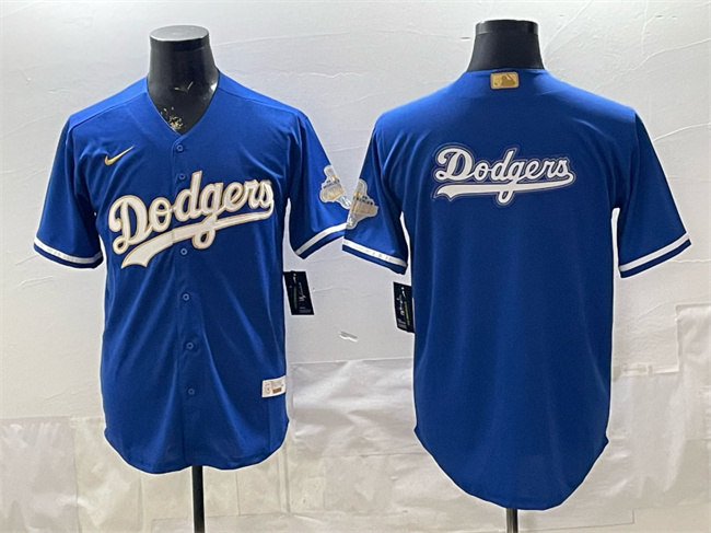 Men's Los Angeles Dodgers Team Big Logo Royal 2026 Alternate Gold Collection Stadium Stitched Baseball Jersey 003 Men's Los Angeles Dodgers Team Big Logo Royal 2026 Alternate Gold Collection Stadium Stitched Baseball Jersey 003