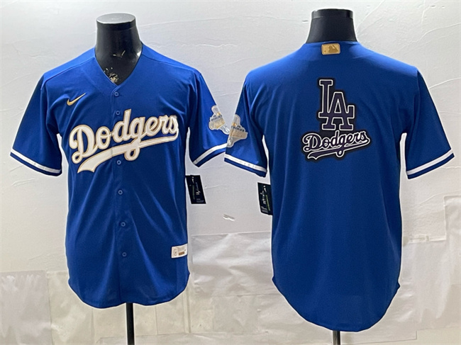 Men's Los Angeles Dodgers Team Big Logo Royal 2026 Alternate Gold Collection Stadium Stitched Baseball Jersey 002 Men's Los Angeles Dodgers Team Big Logo Royal 2026 Alternate Gold Collection Stadium Stitched Baseball Jersey 002