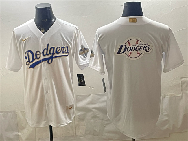 Men's Los Angeles Dodgers Team Big Logo White 2026 Gold Collection Stadium Stitched Baseball Jersey 003 Men's Los Angeles Dodgers Team Big Logo White 2026 Gold Collection Stadium Stitched Baseball Jersey 003