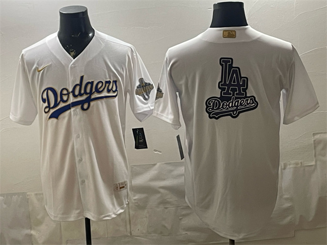 Men's Los Angeles Dodgers Team Big Logo White 2026 Gold Collection Stadium Stitched Baseball Jersey 002 Men's Los Angeles Dodgers Team Big Logo White 2026 Gold Collection Stadium Stitched Baseball Jersey 002