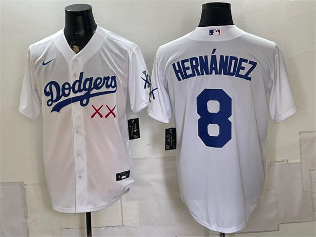 Men's Los Angeles Dodgers x KAWS #8 Enrique Hernández White Vapor Premier Limited Stitched Baseball Jersey Men's Los Angeles Dodgers x KAWS #8 Enrique Hernández White Vapor Premier Limited Stitched Baseball Jersey