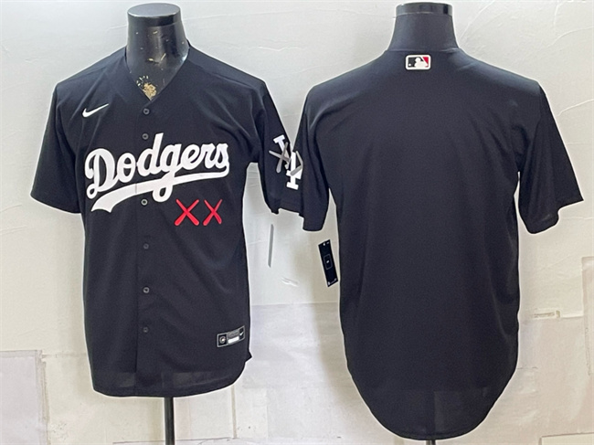 Men's Los Angeles Dodgers x KAWS Black Vapor Premier Limited Stitched Baseball Jersey Men's Los Angeles Dodgers x KAWS Black Vapor Premier Limited Stitched Baseball Jersey