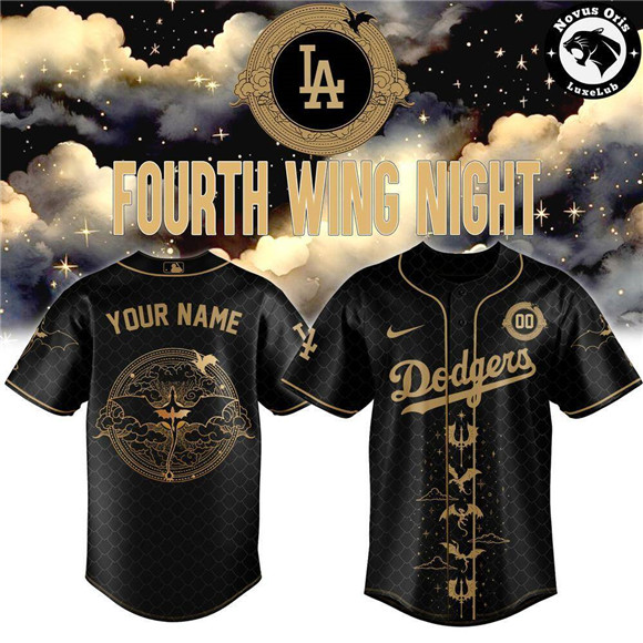 Men's Los Angeles Dodgers Active Player Custom x Fourth Wing Night Limited Edition Baseball Jersey