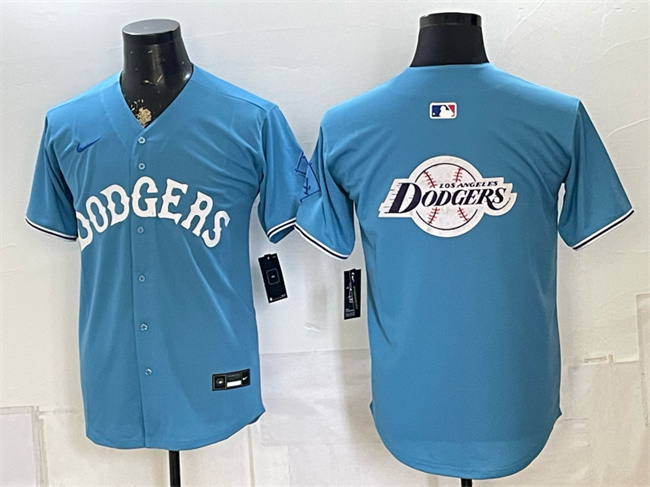 Men's Los Angeles Dodgers Team Big Logo Blue Vapor Limited Stitched Baseball Jerseys