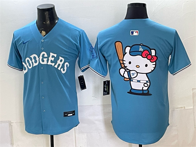 Men's Los Angeles Dodgers Team Big Logo Blue Vapor Limited Stitched Baseball Jersey