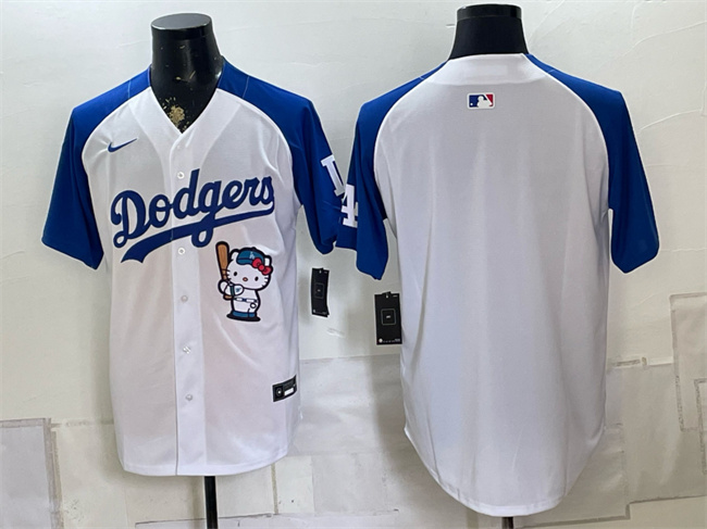 Men's Los Angeles Dodgers Blank White Royal Hello Kitty Vapor Limited Stitched Baseball Jersey