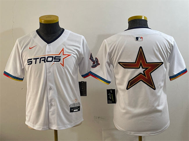 Youth Houston Astros Team Big Logo White 2025 City Connect Limited Stitched Baseball Jersey 003 Youth Houston Astros Team Big Logo White 2025 City Connect Limited Stitched Baseball Jersey 003