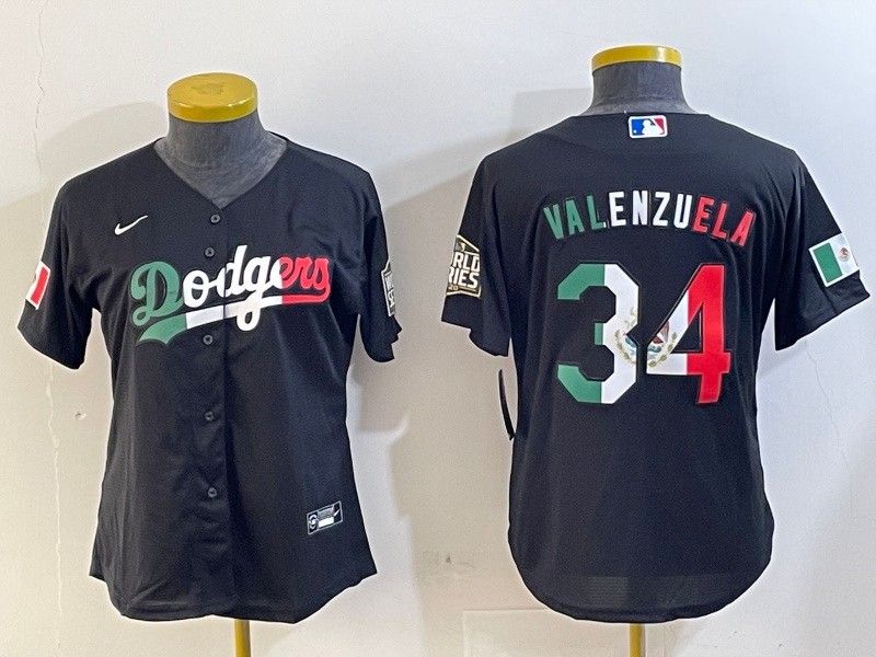 Women's Los Angeles Dodgers #34 Fernando Valenzuela Authentic Collection Stitched MLB Jersey 1 Women's Los Angeles Dodgers #34 Fernando Valenzuela Authentic Collection Stitched MLB Jersey 1