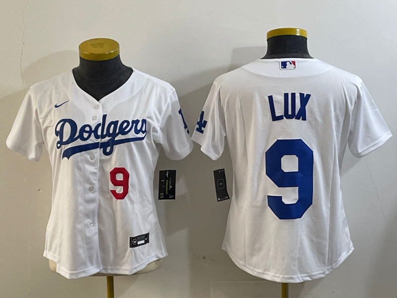 Women's Los Angeles Dodgers #9 lux White Cool Base Stitched Baseball Jersey 3 Women's Los Angeles Dodgers #9 lux White Cool Base Stitched Baseball Jersey 3