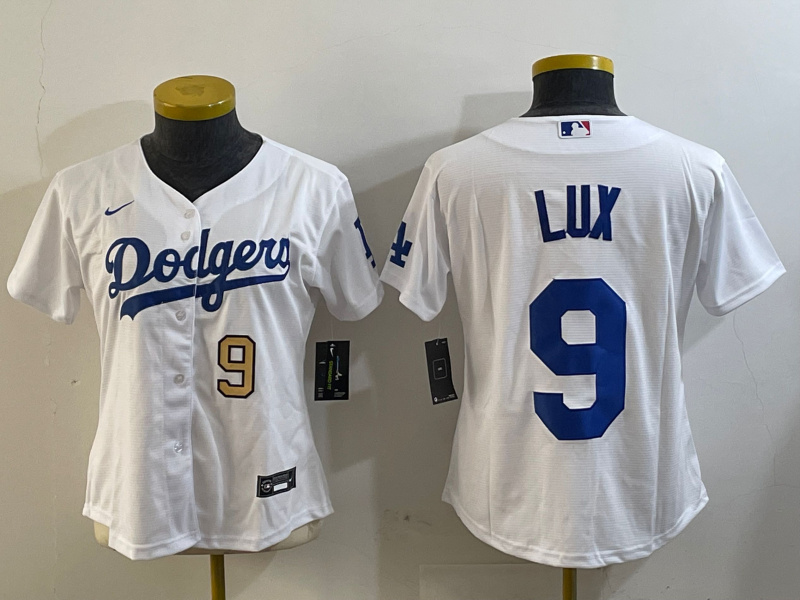 Women's Los Angeles Dodgers #9 lux White Cool Base Stitched Baseball Jersey2 Women's Los Angeles Dodgers #9 lux White Cool Base Stitched Baseball Jersey2