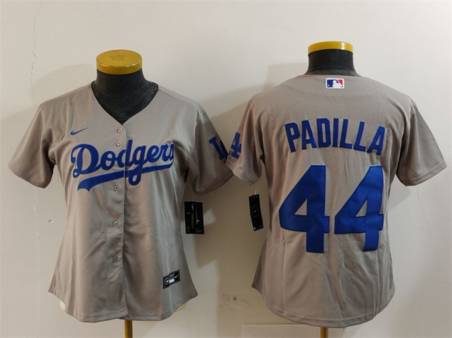 Women's Los Angeles Dodgers #44 Vicente Padilla Grey Stitched Jersey(Run Small) Women's Los Angeles Dodgers #44 Vicente Padilla Grey Stitched Jersey(Run Small)