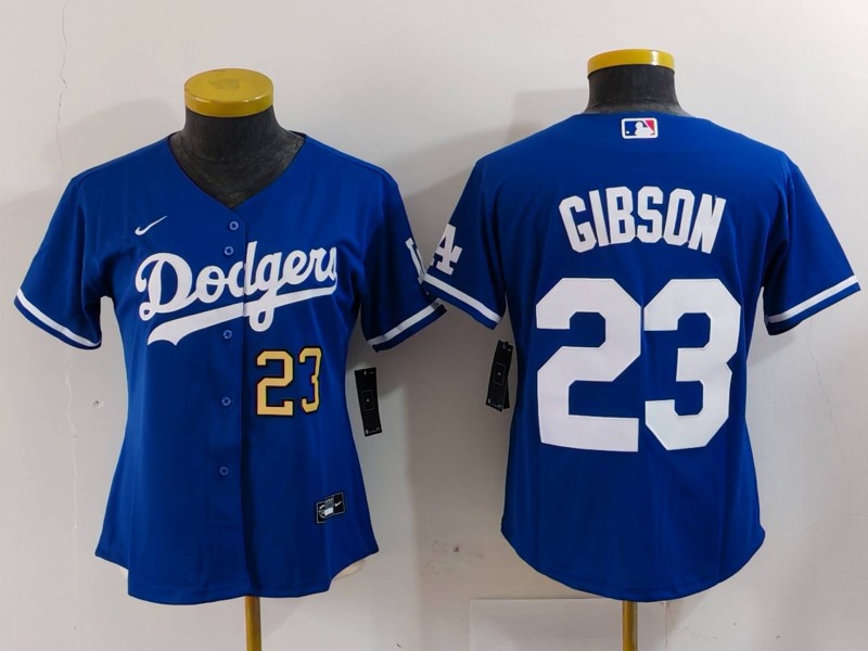 Women's Los Angeles Dodgers #23 Kirk Gibson Blue Stitched Jersey(Run Small) 5 Women's Los Angeles Dodgers #23 Kirk Gibson Blue Stitched Jersey(Run Small) 5