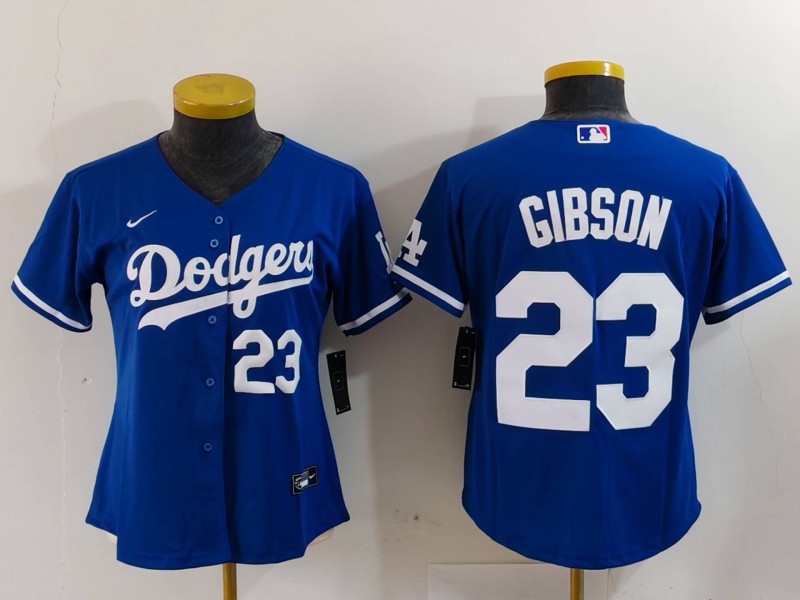 Women's Los Angeles Dodgers #23 Kirk Gibson Blue Stitched Jersey(Run Small) 3 Women's Los Angeles Dodgers #23 Kirk Gibson Blue Stitched Jersey(Run Small) 3