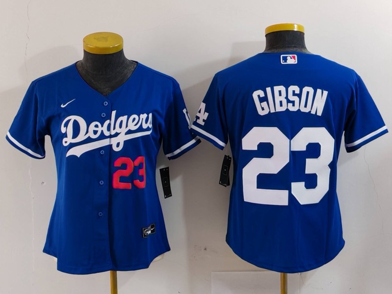 Women's Los Angeles Dodgers #23 Kirk Gibson Blue Stitched Jersey(Run Small) 1 Women's Los Angeles Dodgers #23 Kirk Gibson Blue Stitched Jersey(Run Small) 1