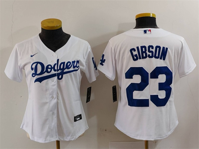 Women's Los Angeles Dodgers #23 Kirk Gibson White Stitched Jersey(Run Small) Women's Los Angeles Dodgers #23 Kirk Gibson White Stitched Jersey(Run Small)