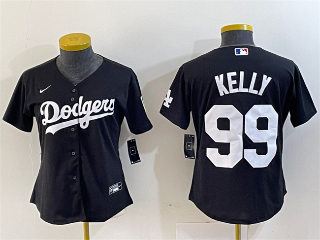 Women's Los Angeles Dodgers #99 Joe Kelly Black Stitched Jersey(Run Small) Women's Los Angeles Dodgers #99 Joe Kelly Black Stitched Jersey(Run Small)