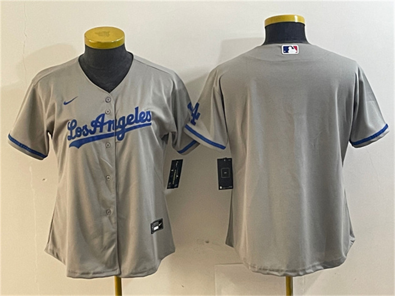 Women's Los Angeles Dodgers Blank Grey Stitched Jersey(Run Small) Women's Los Angeles Dodgers Blank Grey Stitched Jersey(Run Small)