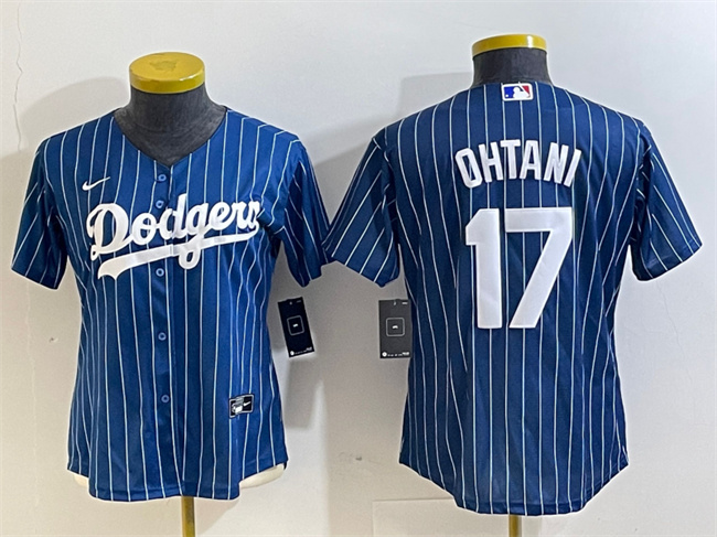 Women's Los Angeles Dodgers #17 Shohei Ohtani Navy Stitched Jersey(Run Small) Women's Los Angeles Dodgers #17 Shohei Ohtani Navy Stitched Jersey(Run Small)