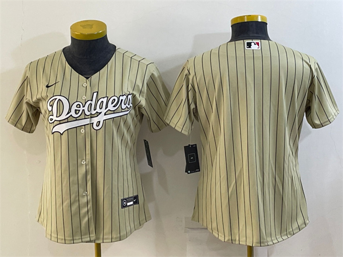 Women's Los Angeles Dodgers Blank Cream Stitched Jersey(Run Small) Women's Los Angeles Dodgers Blank Cream Stitched Jersey(Run Small)