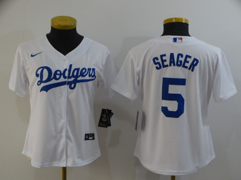 Women's Dodgers #5 Corey Seager White Jersey Women's Dodgers #5 Corey Seager White Jersey