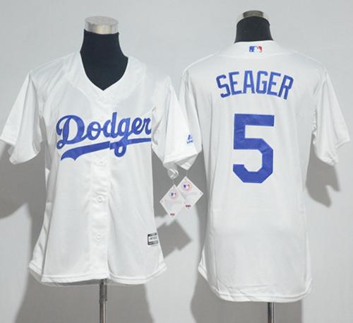 Dodgers #5 Corey Seager White Home Women's Stitched MLB Jersey Dodgers #5 Corey Seager White Home Women's Stitched MLB Jersey