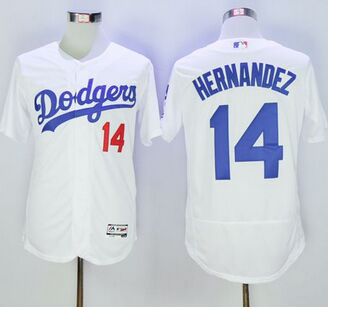 Women Dodgers #14 Enrique Hernandez White Flexbase Authentic Collection Stitched MLB Jersey Women Dodgers #14 Enrique Hernandez White Flexbase Authentic Collection Stitched MLB Jersey