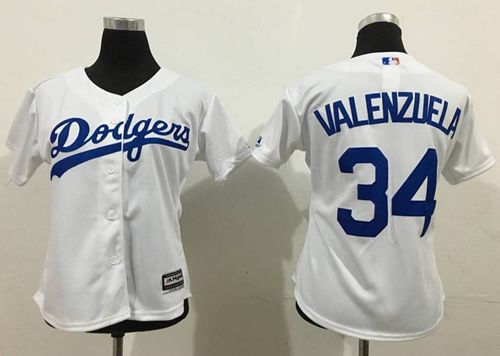 Dodgers #34 Fernando Valenzuela White Lady Fashion Stitched MLB Jersey Dodgers #34 Fernando Valenzuela White Lady Fashion Stitched MLB Jersey