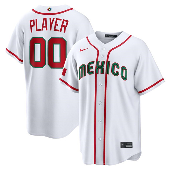 Men's Mexico Baseball ACTIVE PLAYER Custom White 2026 World Baseball Classic Home Stadium Stitched Jersey Men's Mexico Baseball ACTIVE PLAYER Custom White 2026 World Baseball Classic Home Stadium Stitched Jersey