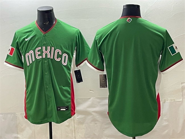 Men's Mexico Baseball Blank Green 2026 World Baseball Classic Stadium Stitched Jersey Men's Mexico Baseball Blank Green 2026 World Baseball Classic Stadium Stitched Jersey