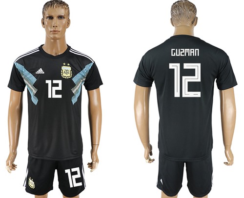 Argentina #12 Guzman Away Soccer Country Jersey