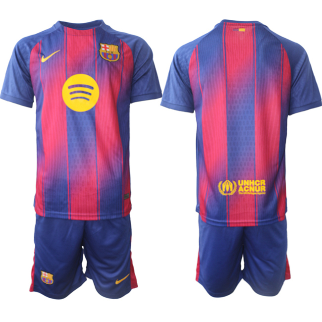 Men's Barcelona Custom Blue Red 2024-25 Home Soccer Jersey Suit Men's Barcelona Custom Blue Red 2024-25 Home Soccer Jersey Suit