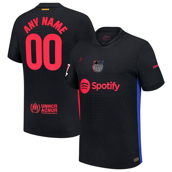 Men's Barcelona Custom Black 2024 25 Away Soccer Jersey Men's Barcelona Custom Black 2024 25 Away Soccer Jersey