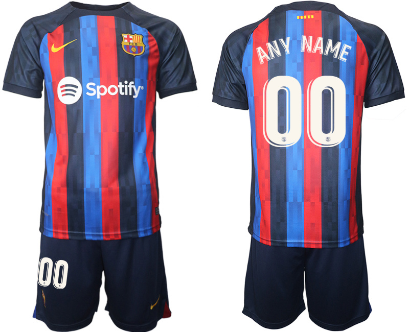 2022 Men's Custom Barcelona home Jersey 2022 Men's Custom Barcelona home Jersey