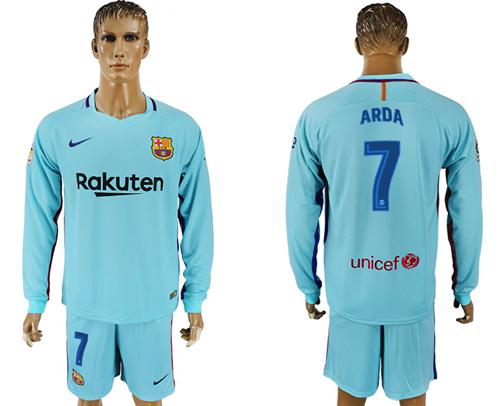 Barcelona #7 Arda Away Long Sleeves Soccer Club Jersey Barcelona #7 Arda Away Long Sleeves Soccer Club Jersey