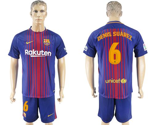 Barcelona #6 Denis Suarez Home Soccer Club Jersey Barcelona #6 Denis Suarez Home Soccer Club Jersey