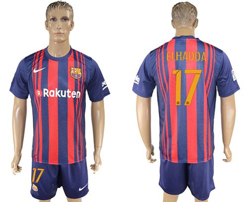 Barcelona #17 Elhadda Home Soccer Club Jersey Barcelona #17 Elhadda Home Soccer Club Jersey