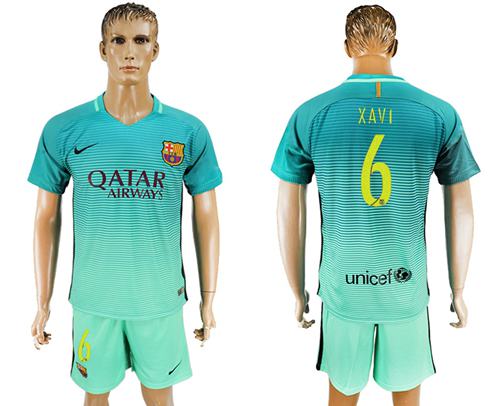 Barcelona #6 Xavi Sec Away Soccer Club Jersey Barcelona #6 Xavi Sec Away Soccer Club Jersey