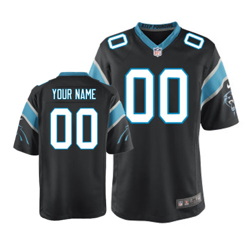 Nike Carolina Panthers Customized Game Black Jerseys Nike Carolina Panthers Customized Game Black Jerseys