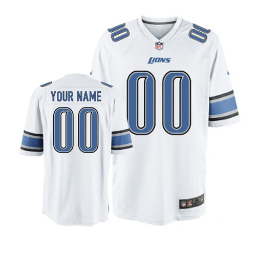Nike Detroit Lions Customized Game White Jerseys Nike Detroit Lions Customized Game White Jerseys